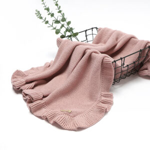 Pink Ruffle Knitted Blanket